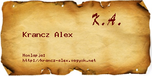 Krancz Alex névjegykártya