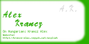 alex krancz business card